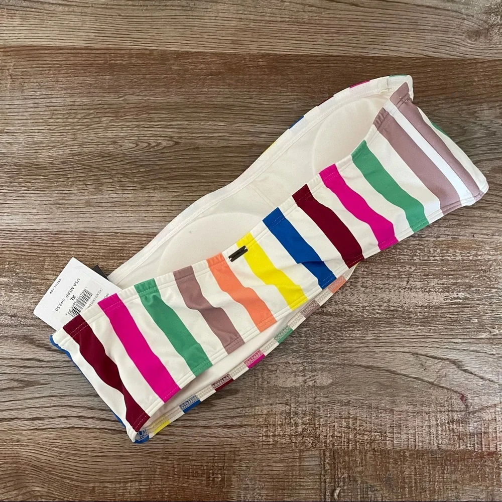 O’Neill Cascada Stripe Bandeau Swim Top